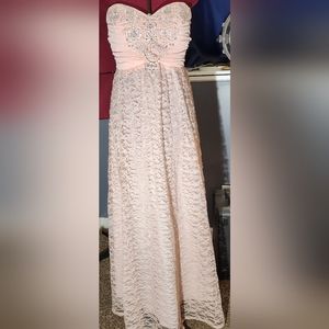 Lace and rhinestone formal dress
